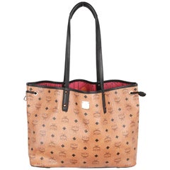 MCM MUNCHEN - TOTE REVERSIBLE en toile COGNAC VISETOS Tan