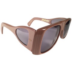 Neu New Vintage Ultra "" Zorro "" Toffee Britische handgefertigte 1980er Sonnenbrille