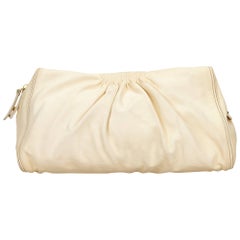 Miu Miu White Leather Gathered Clutch 10