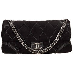 Chanel Black Nubuck Leather Flap 8