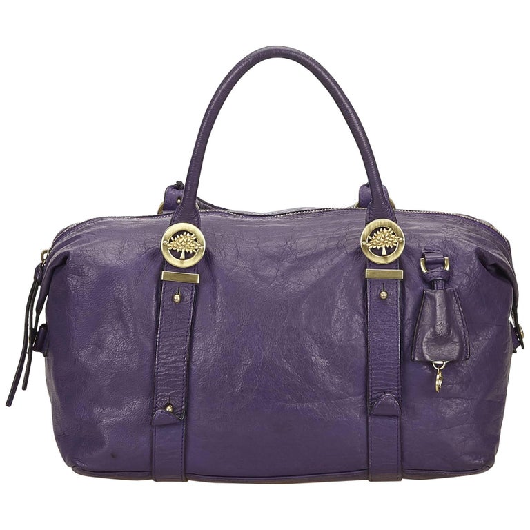 Mulberry Purple Leather Duffel Bag For Sale at 1stdibs