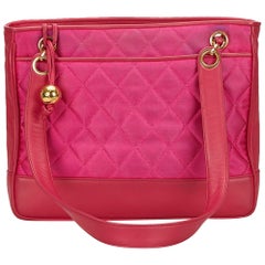 Chanel Pink Quilted Nylon Chain Shoulder Bag 4