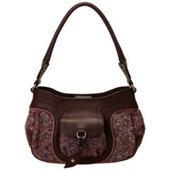 Celine Red Wool Shoulder Bag 12