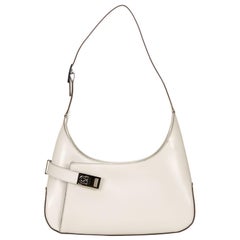Ferragamo Gray Leather Gancini Shoulder Bag 2
