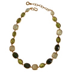 Goossens Paris Shades of Green Rock Crystal Necklace 11
