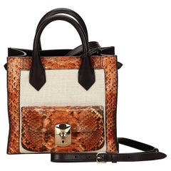 Balenziaga Black and Brown Python Mini Padlock All Afternoon Shoulder Bag 4