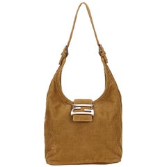 Fendi Brown Corduroy Shoulder Bag 11