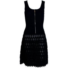 Chanel 3D "Little Black Dress" Knit Dress with CC Zipper Detail Peekaboo! 10