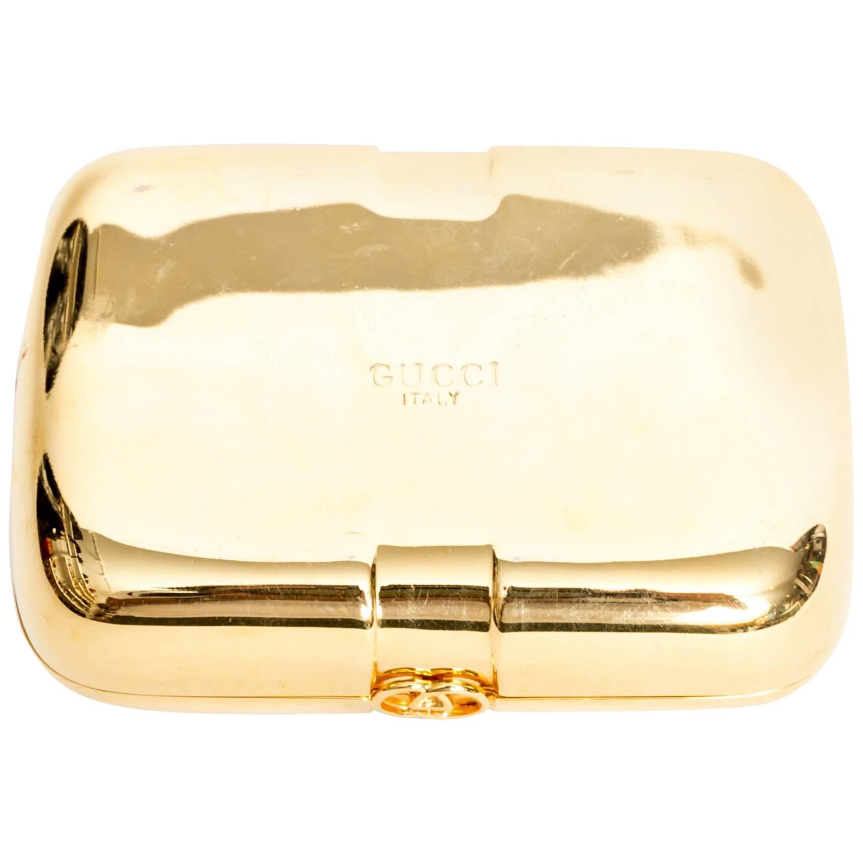 Vintage Gold Gucci Card Holder / Small Clutch