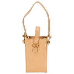 Chanel Brown Leather Phone Pouch 2