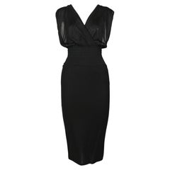 1984 AZZEDINE ALAIA robe de défilé en tricot noir avec large ceinture élastique