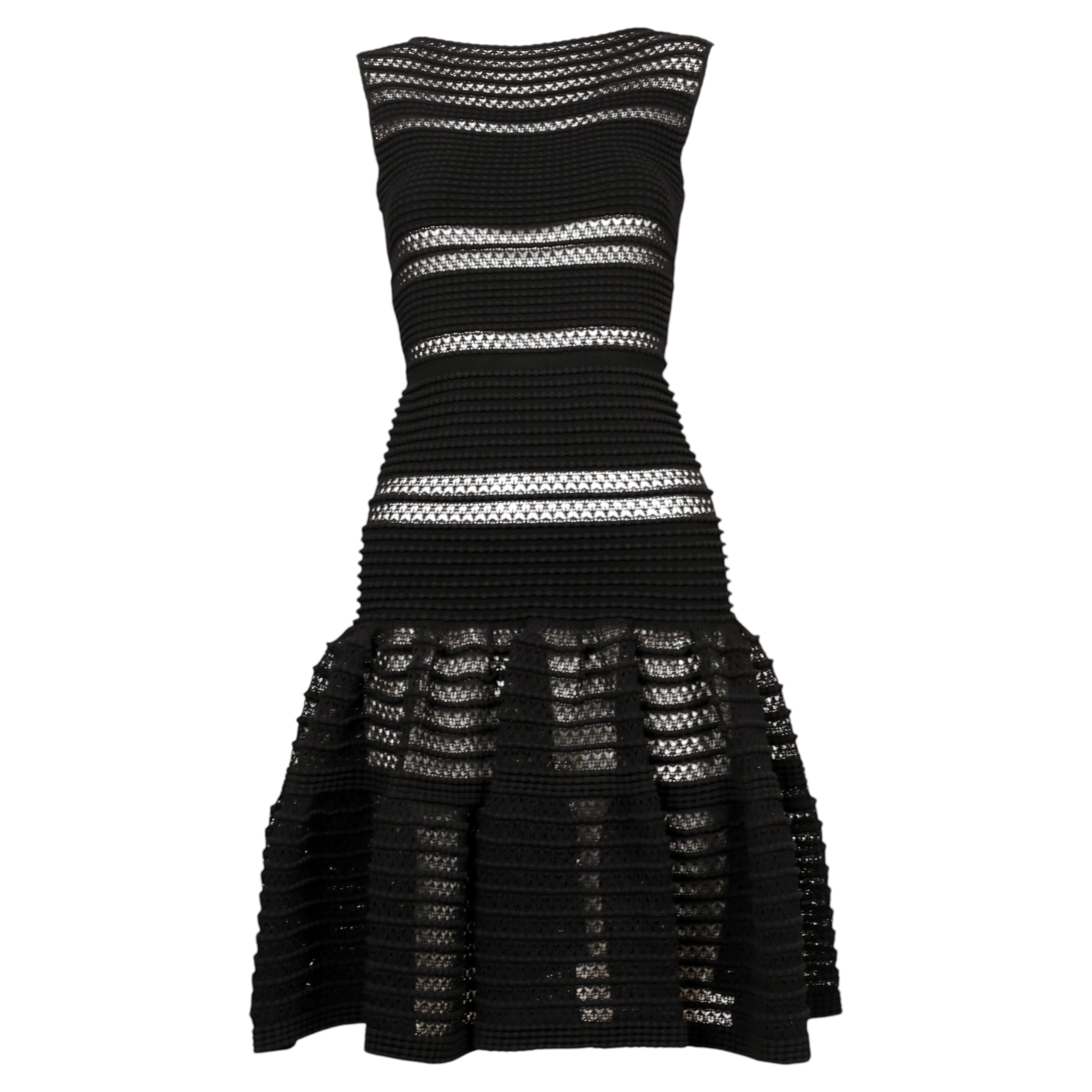 2008 AZZEDINE ALAIA black lace knit RUNWAY dress