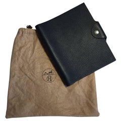 HERMES Notebook Cover Small Model in Black Grained Calf Leather