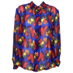 Retro Versace 1997 Ad Campaign Chiffon Heart Shirt