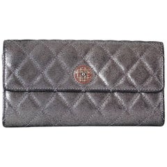 Chanel Wallet Metallic Silver Quilted Leather Paris-Edinburgh