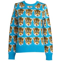 LIBERTINE Sweater Baby Tiger Faces Print Crewneck  M So Charming