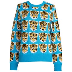 LIBERTINE Sweater Baby Tiger Faces Print Crewneck M So Charming