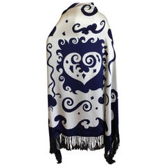 Christian Lacroix Arlesienne Pattern Reversible Silk Piano Fringe Scarf 12