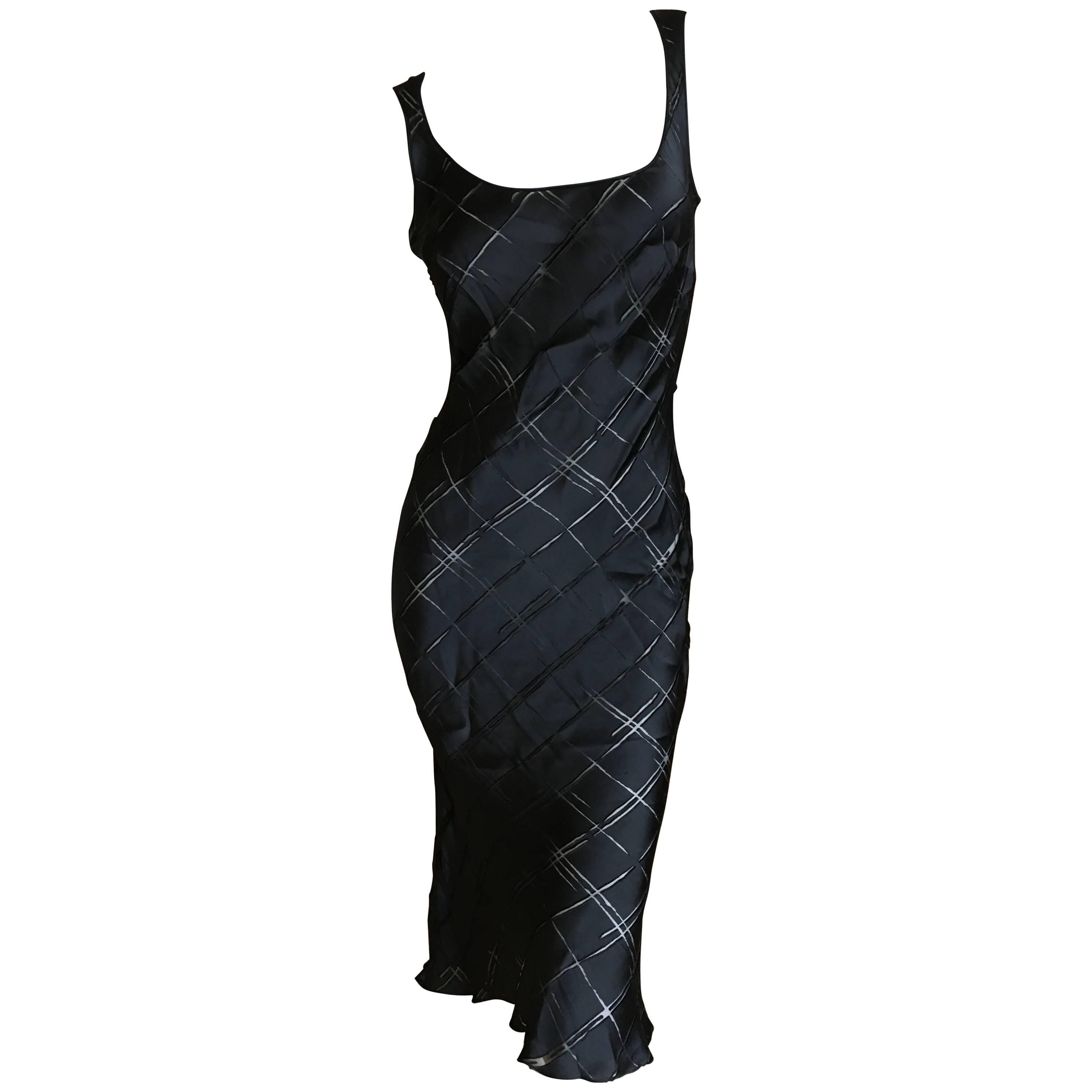 John Galliano Late 80's Silk Blend Sheer Little Black Dress For Sale