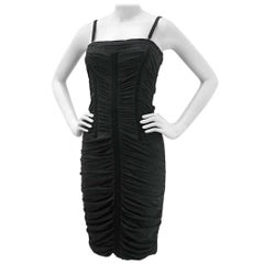 Dolce & Gabbana D&G Black and Gray Ruched Corset Dress 