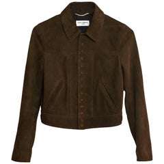 Saint Laurent '14 Brown Suede Cropped Jacket sz FR36 rt. $4, 590