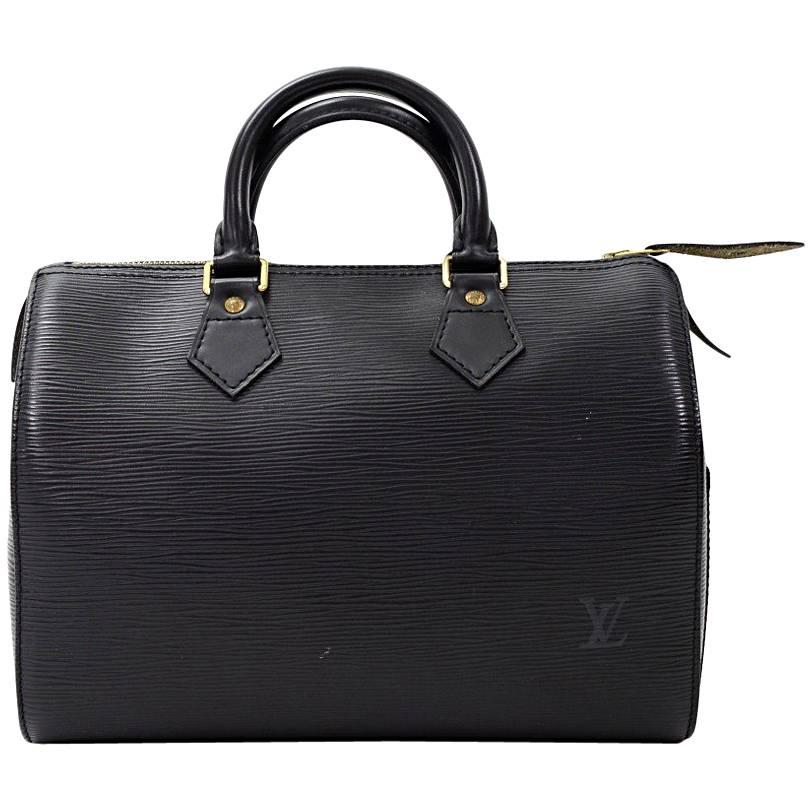 Louis Vuitton Speedy 25 Black Epi Leather City Hand Bag