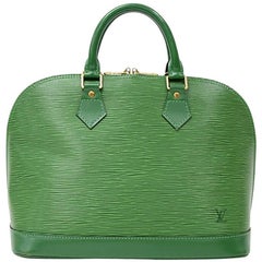 Louis Vuitton Alma Green Epi Leather Hand Bag