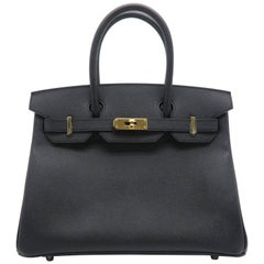 Hermes Birkin 30 Noir/ Black Epsom Leather Handbag 10