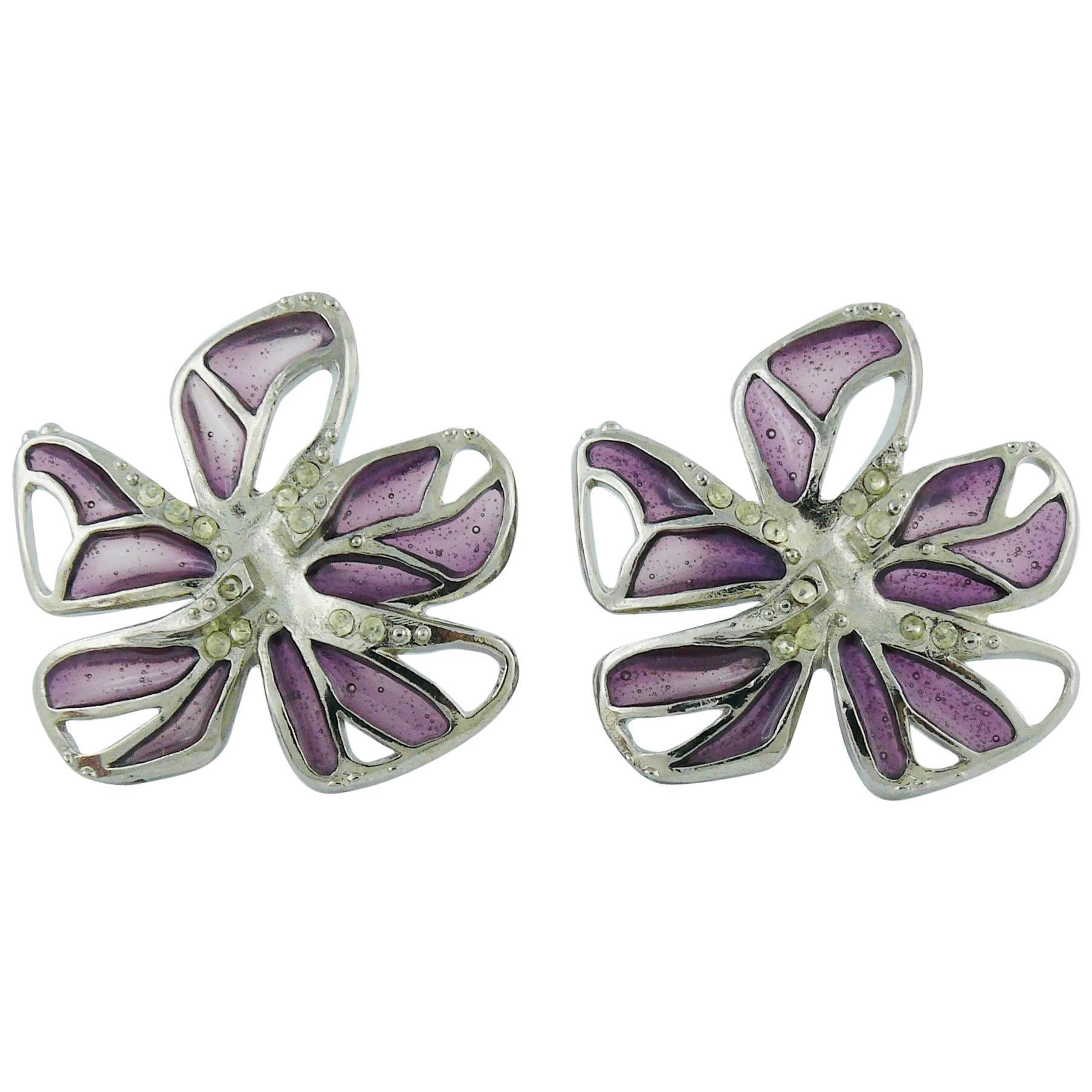 Christian Lacroix Flower Clip-On Earrings