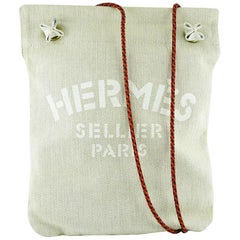 Hermes Vintage Aline White PM Canvas Shoulder Bag