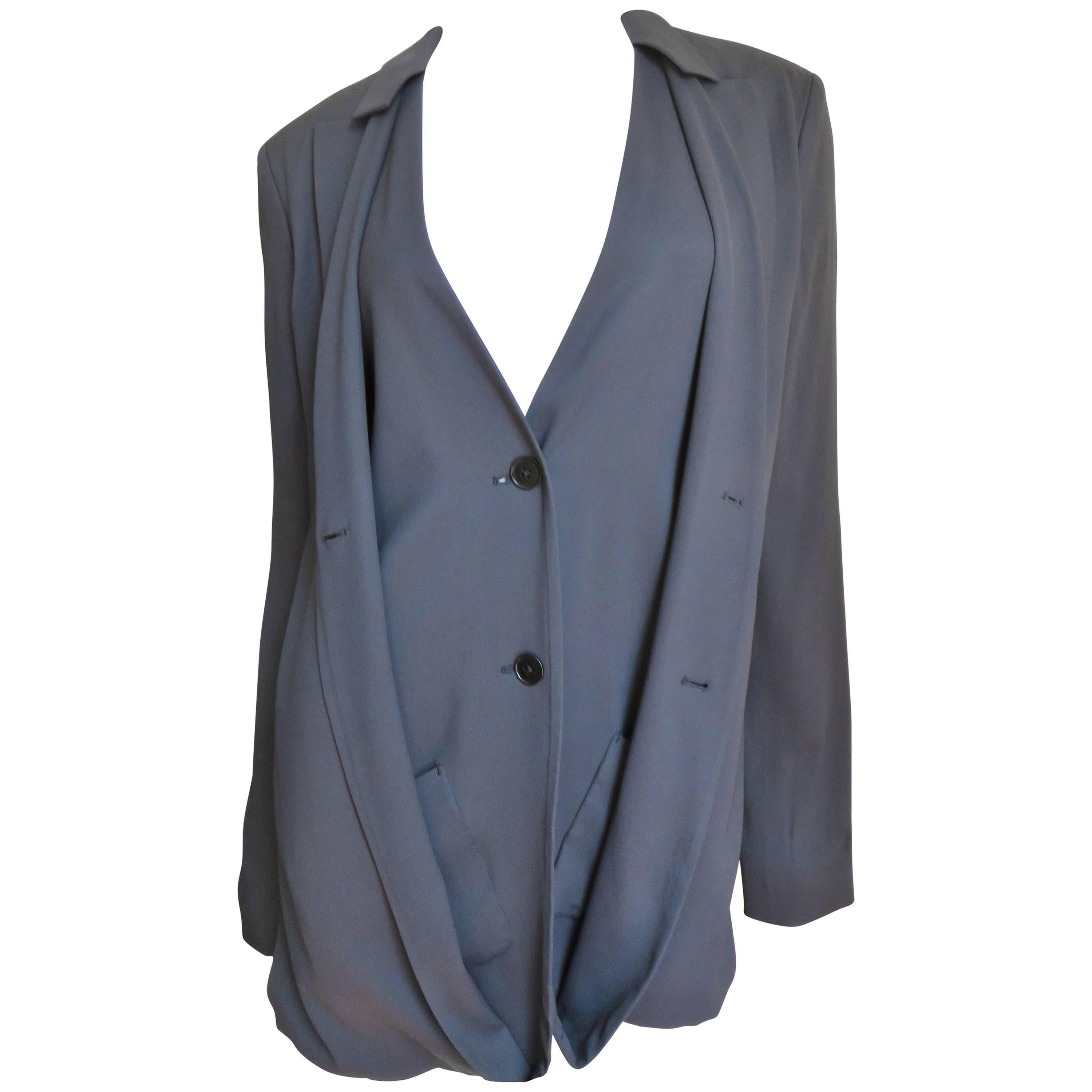 Jil Sander Silk Backless Double Front Jacket