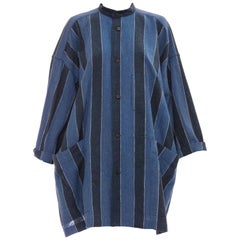 Vintage Issey Miyake Plantation Woven Cotton Button Front Shirt, Circa: 1980's