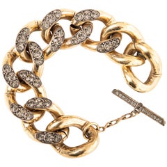 Alber Elbaz Lanvin Brass Chain Bracelet With Swarovski Crystals