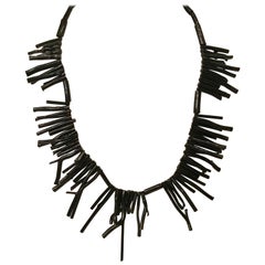 1970'S Black Branch Coral Necklace