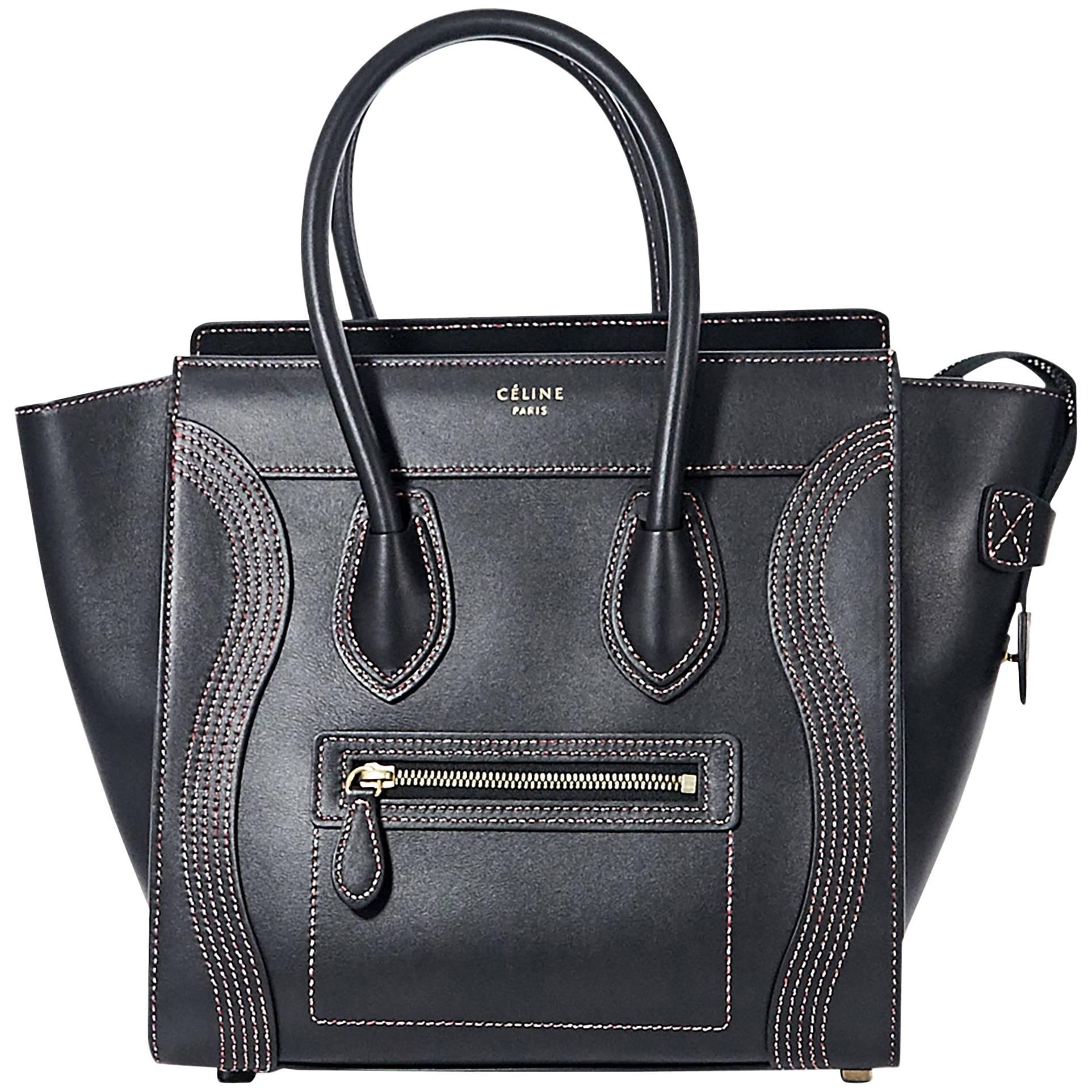 Black Céline Smooth Calfskin Luggage Bag