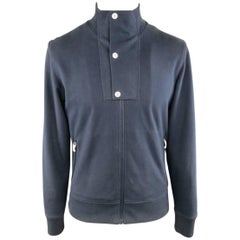 Used Men's MONCLER GAMME BLEU 40 Navy Cotton Snap Placket Collar Jacket