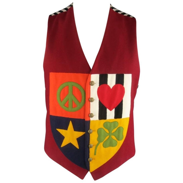 Cravate Moschino 'Pace & Love' En Soie 100% Marron - Occasion Fabriquée En Italie