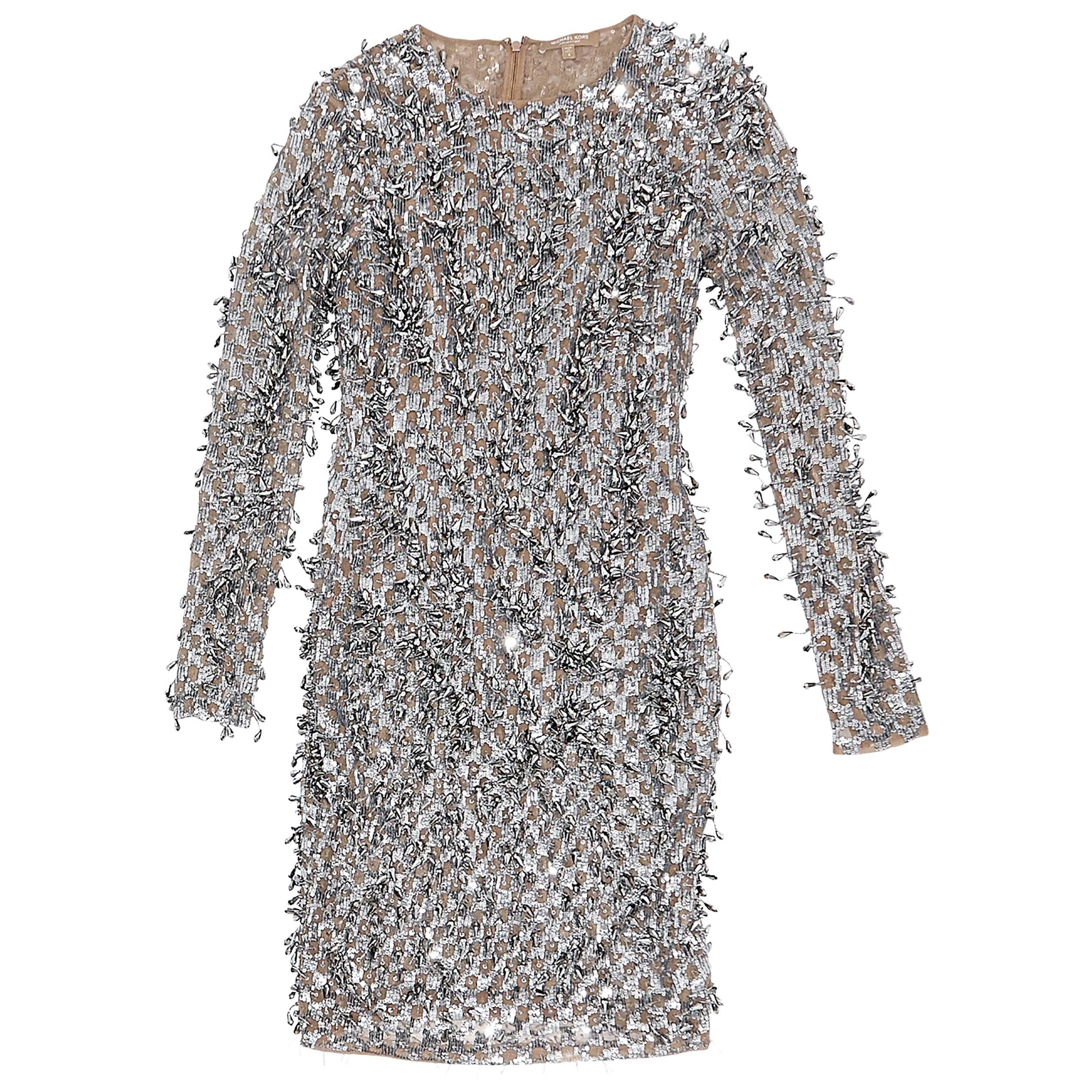 Silver Michael Kors Embellished Dress