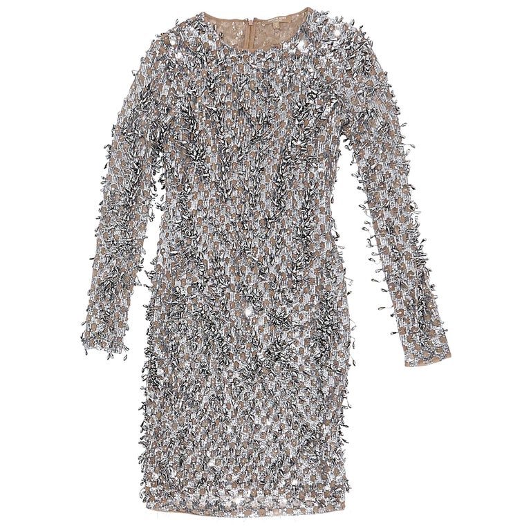 Silver Michael Kors Embellished Dress For Sale at 1stDibs