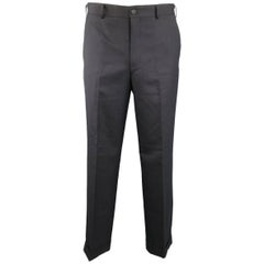 Men's COMME des GARCONS HOMME PLUS Size L Black Wool Cuffed Dress Pants 7
