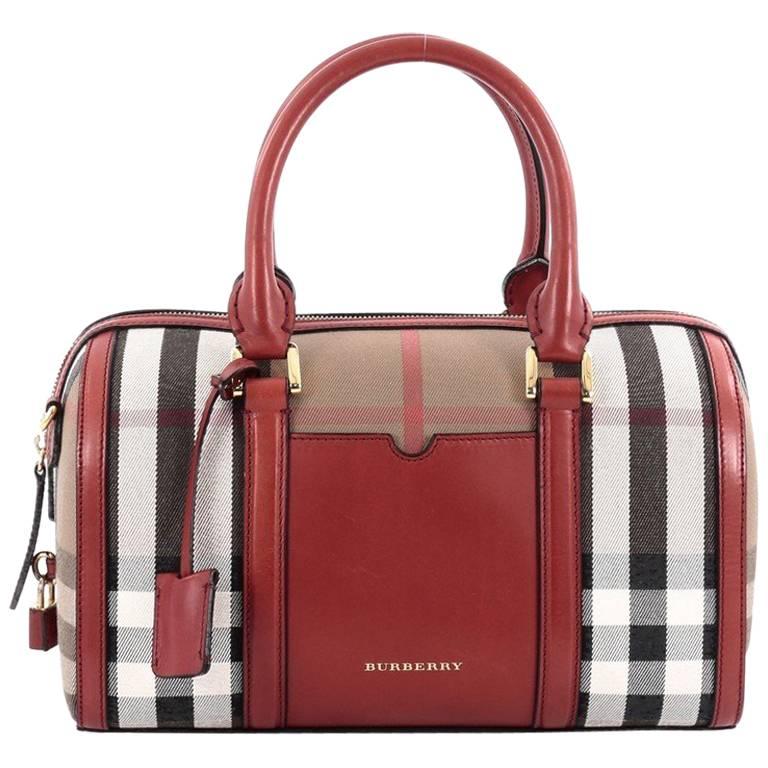 Burberry Alchester Convertible Satchel House Check and Leather Medium ...