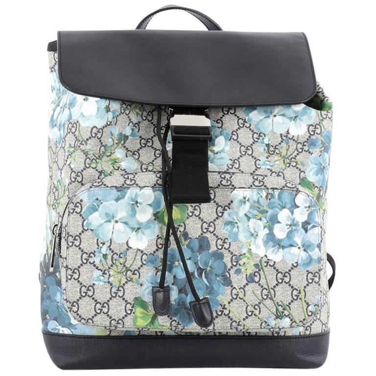 Gucci Buckle Backpack Blooms Print GG Coated Canvas Medium