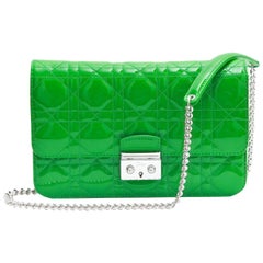 DIOR 'Miss Dior' Flap Bag in Green Patent Leather 1