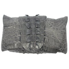 CO-LLEC-TOR PIECE Balmain Grey Crocodile Clutch  / VERY GOOD DEAL