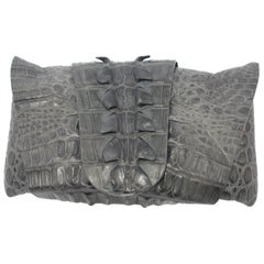 CO-LLEC-TOR PIECE Balmain Grey Crocodile Clutch  / VERY GOOD DEAL 