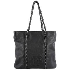 Chanel Luxe Ligne Zipped Tote Leather Large