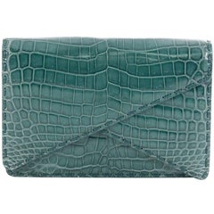 Bottega Veneta Piano Crisscross Clutch Crocodile Small