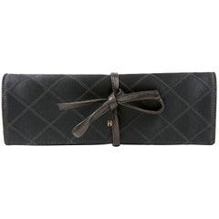 Chanel Black Denim Jewelry Roll Case 12