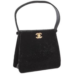 Chanel Black Velvet Bag - 32 For Sale on 1stDibs