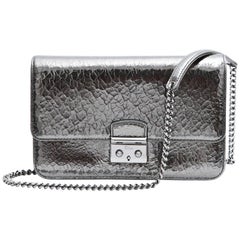 DIOR 'Miss Dior' Cracked Leather in Gun Barrel Color Flap Bag 6